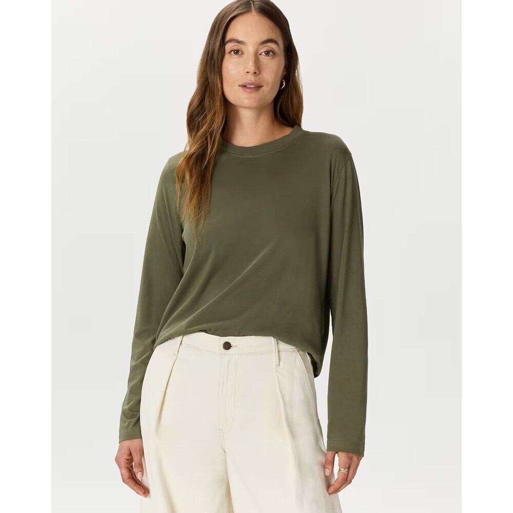 Quince Olive Green Long Sleeve Tee